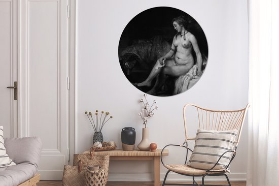 WallCircle - Wandcirkel ⌀ 150 - Bathseba met de brief van koning David - Rembrandt van Rijn - Ronde schilderijen woonkamer - Wandbord rond - Muurdecoratie cirkel - Kamer decoratie binnen - Wanddecoratie muurcirkel - Woonaccessoires