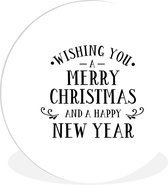 Citation de Noël Je vous souhaite un joyeux Noël avec un fond blanc Assiette en plastique cercle mural - ⌀ 30 cm - peinture ronde - impression photo sur cercle mural en plastique (forex) / cercle vivant / (décoration murale)