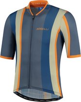 Rogelli Wielershirt KM Vintage Grijs/Blauw/Oranje Oranje - Maat XL