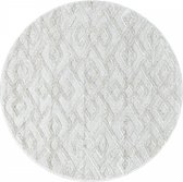 Modern laagpolig vloerkleed Pisa - crème 4708 - rond - 200x200 cm