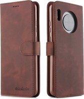 Voor Huawei Mate 30 Diaobaolee Pure Fresh Grain Horizontaal Flip Leren Case met Houder & Kaartsleuven (Bruin)