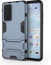 Voor Huawei P40 PC + TPU schokbestendige beschermhoes met houder (marineblauw)