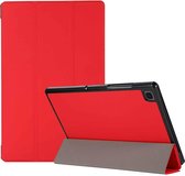 3-vouw huidtextuur horizontaal flip TPU + PU lederen tas met houder voor Samsung Galaxy Tab A7 10.4 (2020) T500 / T505 (rood)