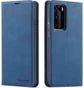 Voor Huawei P40 Pro / P40 Forwenw Dream Series Oil Edge Strong Magnetism Horizontal Flip Leather Case with Holder & Card Slots & Wallet & Photo Frame (Blue)