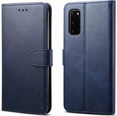 Voor Galaxy A71 GUSSIM zakelijke stijl horizontale flip lederen tas met houder & kaartsleuven & portemonnee (blauw)