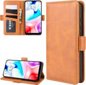 Voor xiaomi redmi 8 dual-side magnetische gesp horizontale flip lederen case met houder & kaartsleuven & portemonnee & fotolijst (geel)