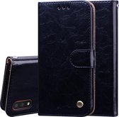 Voor Galaxy A01 Business Style Oil Wax Texture Horizontal Flip Leather Case, met houder & kaartsleuven & portemonnee (zwart)