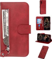 Voor Huawei Honor 9X / Honor 9X Pro Fashion Calf Texture Zipper Horizontal Flip PU Leather Case, with Holder & Card Slots & Wallet (Red)