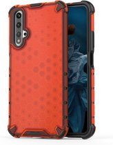 Voor Huawei Honor 20 Shockproof Honeycomb PC + TPU Case (rood)