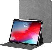 Effen kleur Koeienhuid Textuur Horizontaal Flip PU-lederen tas voor iPad Pro 11 inch (2018), met houder en slaap / waakfunctie (grijs)