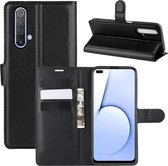 Voor OPPO Realme X50 5G Litchi Texture Horizontale Flip beschermhoes met houder & kaartsleuven & portemonnee (zwart)