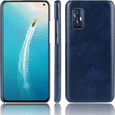 Voor Vivo V17 India schokbestendige Litchi Texture PC + PU-behuizing (blauw)