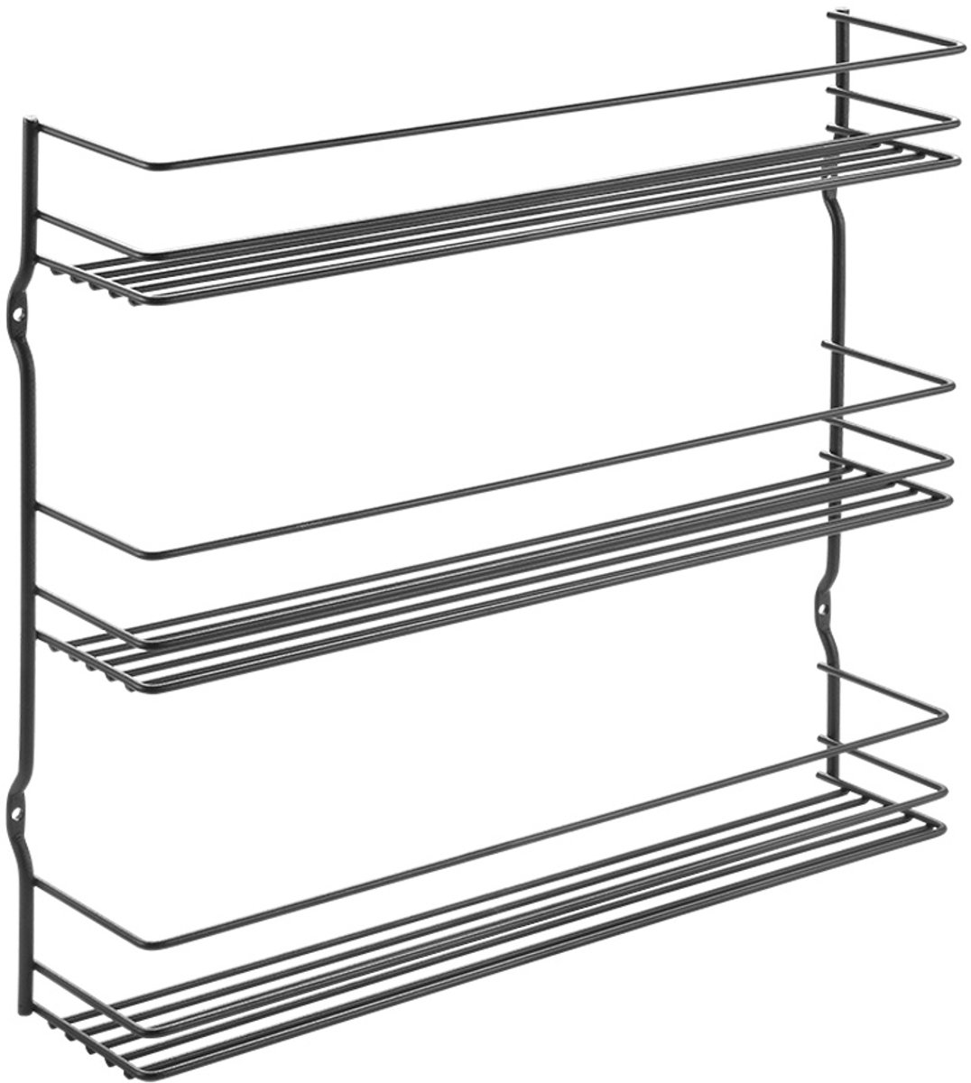 Metaltex - Kruidenrek Pepito 3 - 3 lagen - Zwart - 36x8x31cm