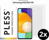 Samsung A52 en Samsung A52 5G Screenprotector Glas - 2x - Pless®