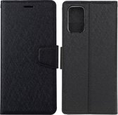 Voor Galaxy A71 Silk Texture Horizontale Flip Leather Case met houder & kaartsleuven & portemonnee & fotolijst (zwart)