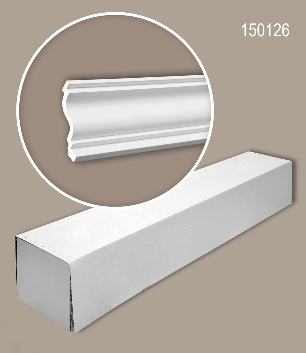 Profhome 150126 1 doos 8 stukken Kroonlijst 16 m
