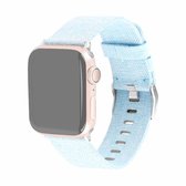 Voor Apple Watch Series 5 & 4 40 mm / 3 & 2 & 1 38 mm D-stijl canvas polsband (lichtblauw)