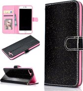 Voor iPhone 8 Plus Glitterpoeder Horizontale Flip Leren Case met Kaartsleuven & Houder & Fotolijst & Portemonnee (Zwart)