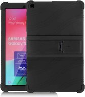 Voor Galaxy Tab A 10.1 (2019) T510 tablet-pc siliconen beschermhoes met onzichtbare beugel (zwart)