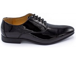 Gents - Heren schoenen - Lakschoenen - Nette schoenen - Leer - Zwart - Maat 39