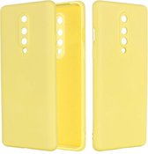 Voor OnePlus 8 Pure Color Liquid Silicone Shockproof Full Coverage Case (Geel)