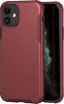 Voor iPhone 11 Effen kleur Vierhoekige schokbestendige TPU + pc-beschermhoes (rood)