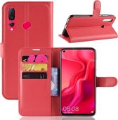 Litchi Texture horizontale flip lederen case voor Huawei Nova 4, met kaartsleuven en houder en portemonnee (rood)