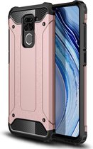 Voor Xiaomi Redmi Note 9 Magic Armor TPU + PC Combinatie Case (Rose Gold)