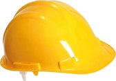 Set van 3x stuks veiligheidshelmen/bouwhelmen hoofdbescherming geel verstelbaar 55-62 cm