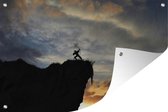 Muurdecoratie Silhouet van een krijger - 180x120 cm - Tuinposter - Tuindoek - Buitenposter