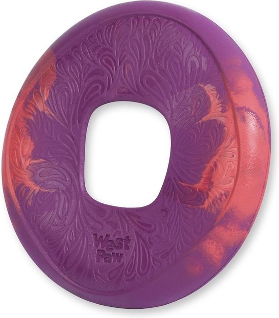 West Paw Seaflex™ Sailz - Duurzaam Hondenspeelgoed - Frisbee in Roze, Groen en Blauw - Voor gemiddeld sterke Kauwers en Honden die graag Rennen - Sailz Hibiscus Roze