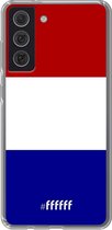 6F hoesje - geschikt voor Samsung Galaxy S21 FE -  Transparant TPU Case - Nederlandse vlag #ffffff