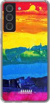 6F hoesje - geschikt voor Samsung Galaxy S21 FE -  Transparant TPU Case - Rainbow Canvas #ffffff