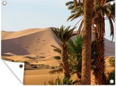 Palmiers et dunes marocains à Merzouga près de l'Erg Chebbi Poster Jardin 40x30 cm - petit - Toile de jardin / Toile d'extérieur / Peintures pour l'extérieur (décoration de jardin)