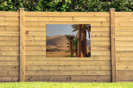 Affiche jardin palmiers marocains et dunes à Merzouga près de l'Erg Chebbi - 120x90 cm