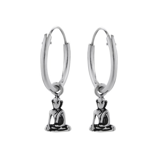 Boucles d'oreilles en argent | Boucle d'oreille avec pendentif | Boucles d'oreilles en argent, bouddha