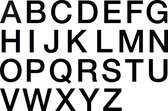 Letter stickers alfabet teksthoogte 75 mm Zwart