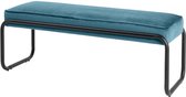 Lisomme bekleed bankje Stijn - Fluweel - B110 x H44 x D19 cm - Oceaan blauw