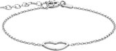 Glams Armband Hart 1,3 mm 16 + 3 cm - Zilver