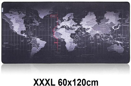 Muismat Gaming XXL 120x60cm Wereldkaart | bureau onderlegger XXXL | Gaming  Muismat |... | bol.com