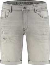 Purewhite -  Heren Skinny Fit   Korte Broek  - Blauw - Maat 26