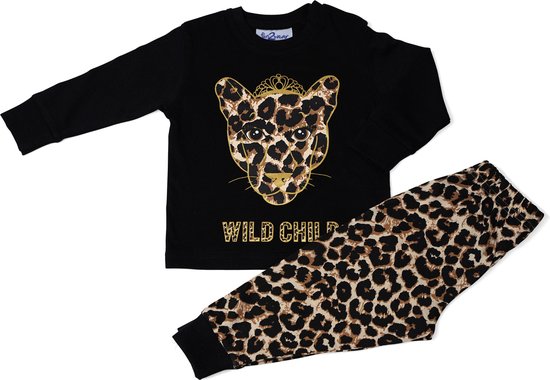 Fun2Wear - Pyjama Wild Child - Zwart - Maat 104 -