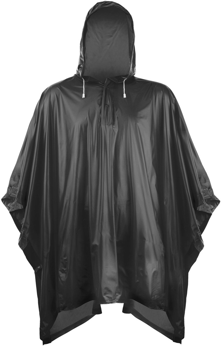 Eenvoudige zwarte regenponcho