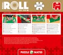 Instructieblad voor Jumbo Puzzle & Roll. Toont stappen 1-4, in meerdere talen.