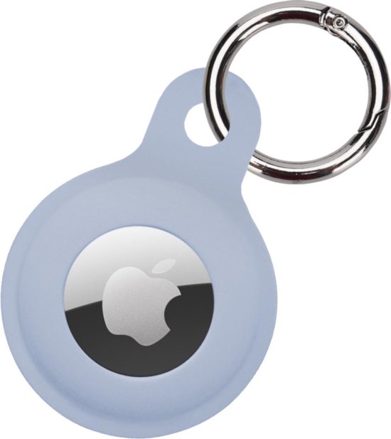Hoesje Geschikt voor Apple AirTag Hoesje Sleutelhanger Houder - Siliconen Hoesje Geschikt voor Apple AirTag Hoesje - Grijsblauw