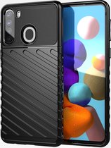 Case2go - Hoesje geschikt voor Samsung Galaxy A21s - Schokbestendige TPU Back Cover - Zwart