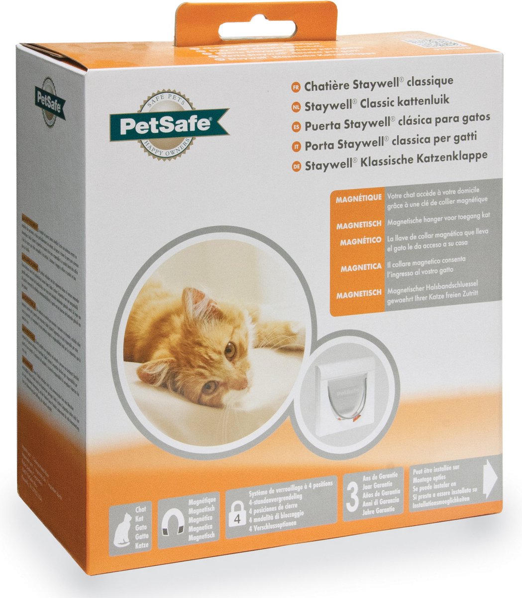 Bol.com Petsafe 932 Magnetisch Kattenluik - Wit - 10.5 x 22.6 x 22.8 cm aanbieding
