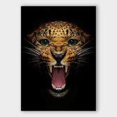 Poster Leopard Roar ² - Dibond - Meerdere Afmetingen & Prijzen | Wanddecoratie - Interieur - Art - Wonen - Schilderij - Kunst