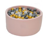 Ballenbak Roze Ballenbak Roze 90x40 met 250 ballen Transparant, Grafiet Zwart, Goud