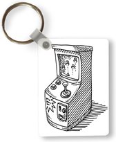 Sleutelhanger - Arcade - Spel - Retro - Illustratie - Uitdeelcadeautjes - Plastic